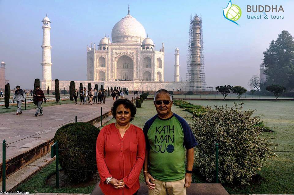 Rachana & Harsha at Taj Mahal - India Holiday Package